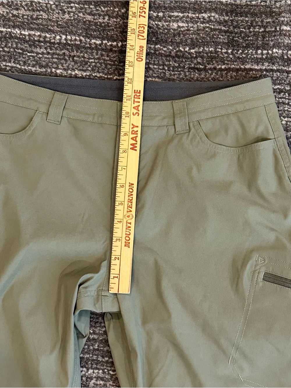 Eddie Bauer Women's Fleece Lined Hiking Pants Size 14 Olive Green Cargo Pocket